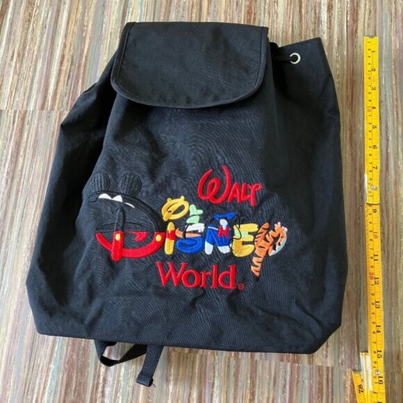 Walt Disney World Embroidered Logo Nylon Backpack with Drawstring - Picture 6 of 15